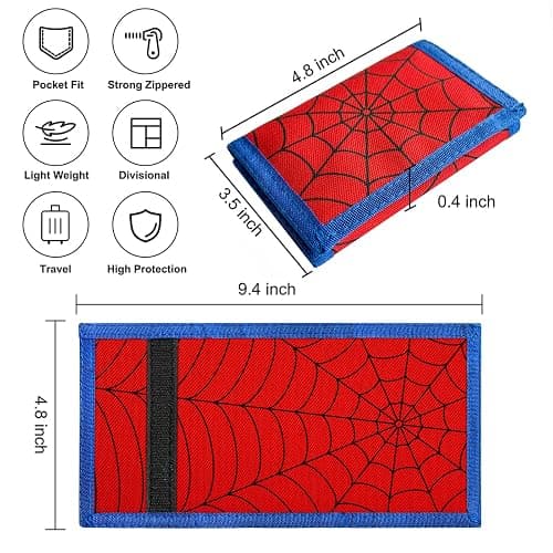 Kids Wallets for Boys Girls Teen,Cheap RFID Trifold wallet for 4-6-8-10-12-14Ages,Toddler/Youth Wallet for kids with Zipper Coin Pocket ,Novelty Wallet for kids Birthday/Christmas Gifts (ZZW-Red) thumbnail 3