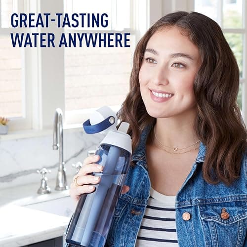 Brita Hard-Sided Plastic Premium Filtering Water Bottle, BPA-Free, Reusable, Replaces 300 Plastic Water Bottles, Filter Lasts 2 Months or 40 Gallons, Includes 1 Filter, Night Sky - 26 oz. thumbnail 5
