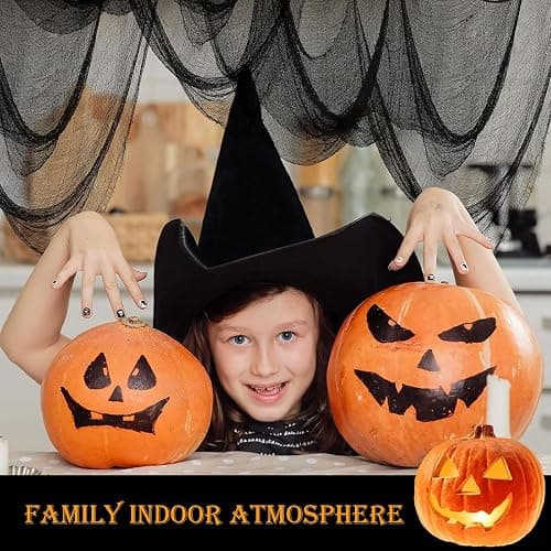 AUXHCYL Halloween Creepy Cloth Decorations, 120 x 600cm Black Spooky Scary Gauze Decor Halloween Decorations for Party Indoor Outdoor thumbnail 5