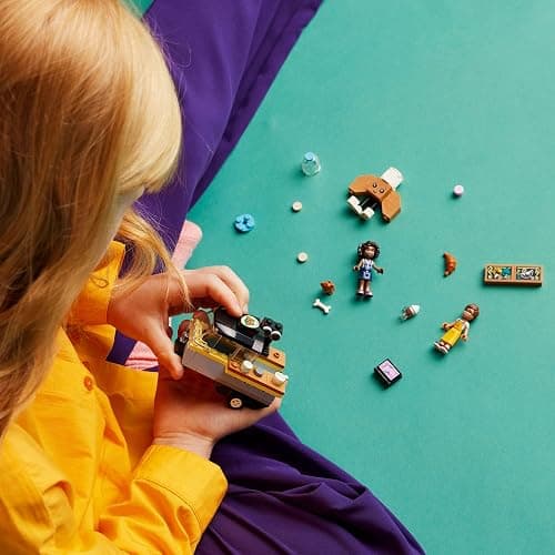 LEGO Friends Mobile Bakery Food Cart Playset, Cooking Toy for Pretend Play, Small Gift for Kids, Girls and Boys Ages 6 and Up with Aliya and Jules Mini-Dolls, Aira Dog Figure and Food Toys, 42606 thumbnail 3