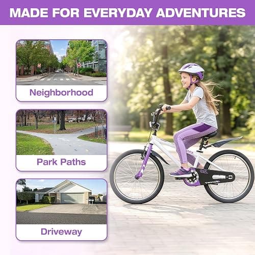 Yventix 16 20 Inch Kids Bike BMX Style Child Tween Bicycle Rider Ages 4-12 | High Carbon Steel Frame, Adjustable Seat, Handbrake Foot Brake, Bell, Reflectors, 85% Pre-Assembled, Outdoor Beginner Cycling thumbnail 5