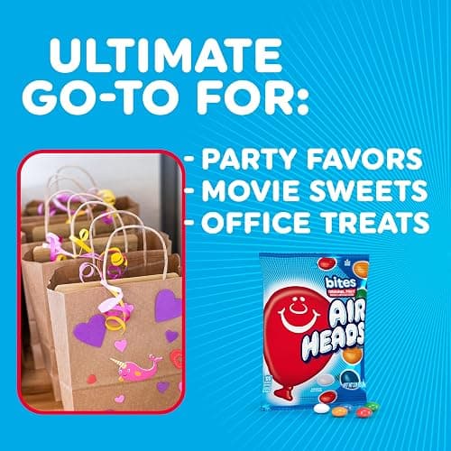 Airheads Candy Bites, Individually Wrapped Chewy Candy Bags, Assorted Fruit Flavors Naturally and Artificially Flavored, 2 Ounces (18-Pack) thumbnail 7