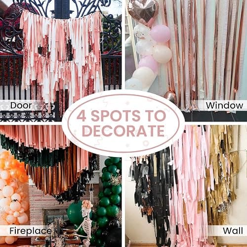 PartyWoo Rose Gold Crepe Paper 6pcs 492 FT Baby Metallic Pink Streamers | Birthday Bridal Shower Engagement New Year Eve Graduation Wedding Baby Shower Anniversary Party Decorations thumbnail 5