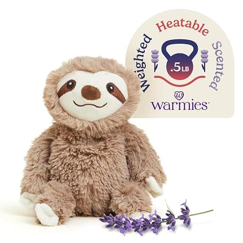 warmies Junior Microwavable & Weighted Stuffed Animals, Sloth - Heated Stuffed Animal Plushie for Warmth & Comfort - Cute Soft Plush Toys for Adults & Children (Boys, Girls, Babies & Toddlers) - Image 1