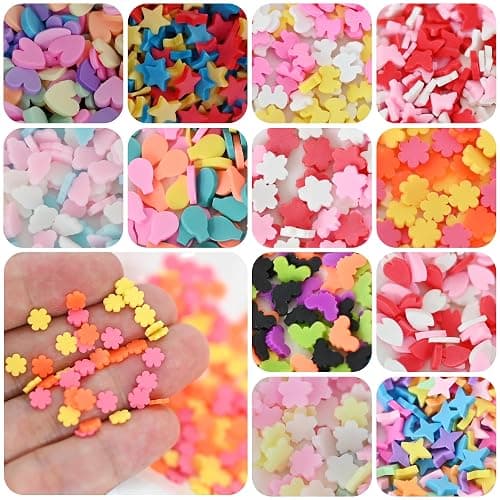 LIKETURE Fake Sprinkles 24-Grid Slime Sprinkles for Craft Non-Edible Polymer Clay Sprinkle Fake Candy Sprinkle for Resin Slime Add Ins Mix Ins Nail Art Design Shaker Card Filler DIY Crafting (220G) thumbnail 2
