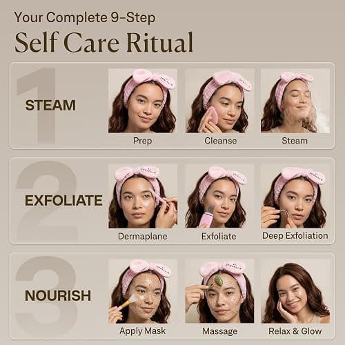 Facial Steamer Spa Kit with Complimentary 17 Skin Care Tools | Face Steamer for Facial Deep Cleaning with Towel Warmer & Humidifier Mode| Self Care Gifts for Women, Spa Gifts, Birthday Gifts for Women | 17 Skincare Tools with Towel Warmer & Humidifier Mode, Best Self Care & Spa Gifts, Birthday Gifts for Women thumbnail 6