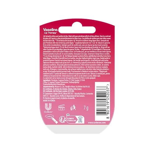 Vaseline Lip Therapy Mini Jar Rosy, 7g | Healing power of Vaseline jelly with 72-hours of moisturization. Leaves a sheer pink tint and rosy glow. thumbnail 2