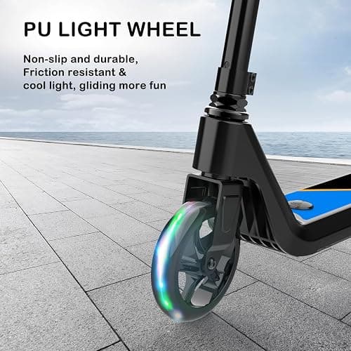 LINGTENG Electric Scooter for Kids Age 6-10, Kick-Start Boost Scooter with Adjustable Speed and Height, Flash Wheel & Deck Lights thumbnail 3