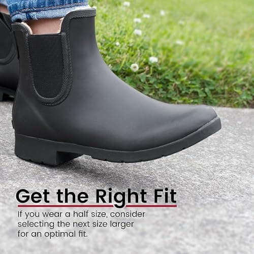 Chooka Women’s Waterproof Chelsea Bootie – Plush Lined, Slip-On Rain Ankle Boots thumbnail 4