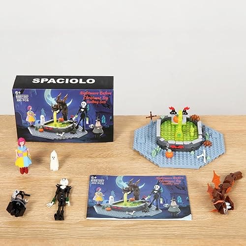 Nightmare Halloween Building Block Set, Jack Skellington, Sally, and The Mayor with Snake Fountain Scene, Compatible with Lego, for Kids and Adult Fans, Creative DIY Display Toy thumbnail 7
