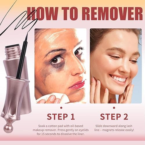 Magnetic Eyelashes with Eyeliner Natural Look Magnetic Lashes with Applicator No Glue Needed Cat Eye Lash Wispy Magnet Lash 5 Pairs with Magnet Eyeliner - A- Magnetic Lashes with Eyeliner thumbnail 7