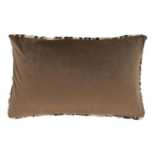 SARO LIFESTYLE Guépard Collection Cheetah Print Faux Fur Throw Pillow with Poly Filling, 12" x 20", Brown thumbnail 4