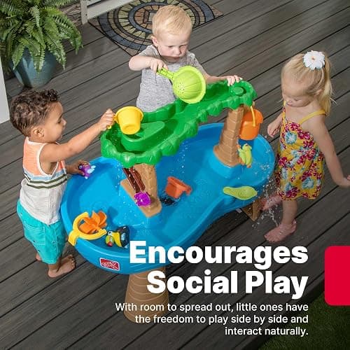 Step2 Tropical Rainforest Kids Water Tables, Outdoor Toddler Activity Table, Ages 1.5+ Years Old, 13 Piece Water Toy Accessories, Blue & Green thumbnail 6
