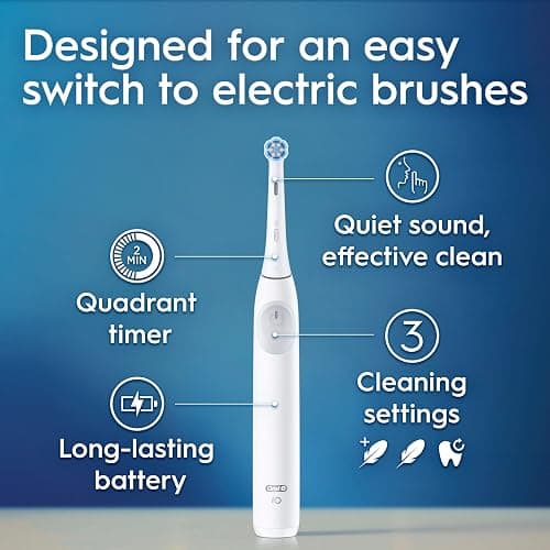 Oral-B iO2 Electric Toothbrush, for an Easy Switch to Electric, White, iO Series 2 Starter Kit with 1 Toothbrush and 2 Brush Heads thumbnail 9