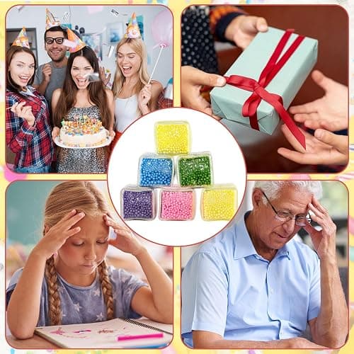Hooqict 20Pcs Stress Cube Squishy Stress Balls Ice Cube Fidget Sensory Squeeze Toys Mini Squishies Squishy Cube for Kids Teen Adults Stress Relief Classroom Home Office thumbnail 4