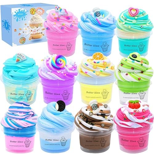 Butter Slime Kit Two-Toned 11 Packed Fidget Toy, Educational Slime Toys, Easter Egg Filling Stuffers,Birthday Gifts Prize Party Favors for Girl Boys Kids 6 7 8 9 10 11 12 thumbnail 5