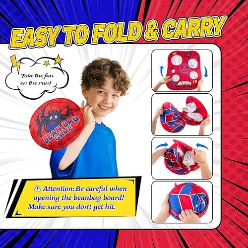 Spider Bean Bag Toss Game, 3-in-1 Cornhole Board Outdoor Toys for Kids, Family Party Activity Toddler Yard Backyard Beach Lawn Party Camping Game Toys for 3 4 5 6 7 8 Year Old Boys Girls Birthday Gift thumbnail 6