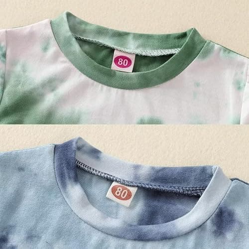 Toddler Baby Boy Summer Outfits Clothes Tie Dye Shirt and Short Set for Boys 4-Piece thumbnail 3