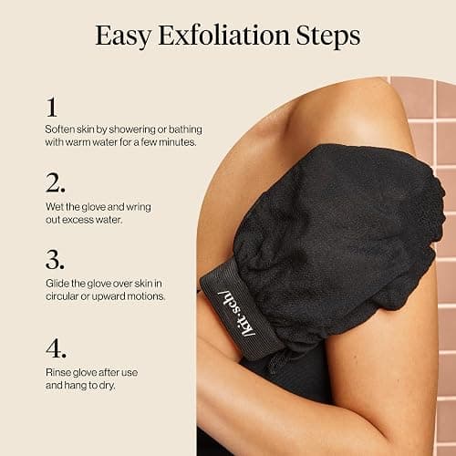 Kitsch Deep Exfoliating Gloves - Black | Korean Exfoliating Mitt and Deep Exfoliating Body Scrubber for Shower Bath, Dead Skin Remover, Skin Care for Smooth Skin thumbnail 7