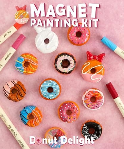 Grabie Magnet Painting Kit, DIY Fridge Magnets, Donut Delight | Includes 5 Dual-Tip Markers, Create Refrigerator Magnets, Fun Arts & Crafts Activity, Stress-Relieving Craft Gift thumbnail 2