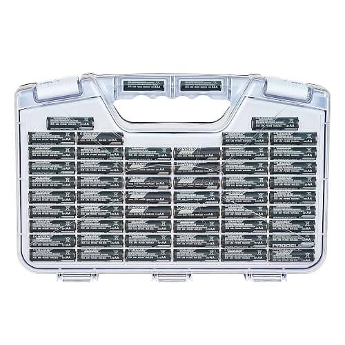 Ontel Battery Daddy Storage & Organizer Case with Tester, Stores & Protects Up to 180 Batteries, Double-Sided, Durable Design with Clear Locking Lid, Secure Latches & Portable Carrying Handle - White thumbnail 9