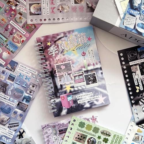 Japanese Stickers for Journaling Supplies,Scenery Japanese Sticker Book | 600+,30 Sheets Decorative Scenery Sentences Japanese Sticker Book for Scrapbooking,Junk Journal Supplies, DIY Crafts thumbnail 2