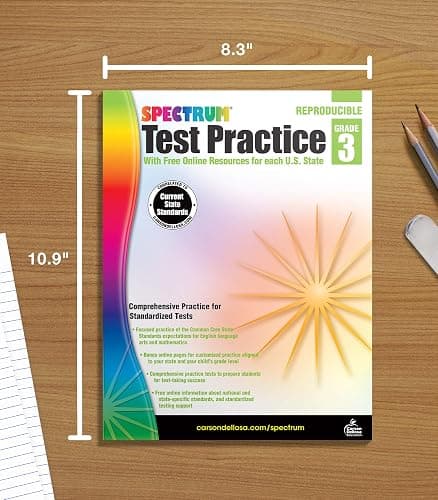 Spectrum Test Practice 3rd Grade Workbooks, Math, Language Arts, and Reading Comprehension Grade 3 Reproducible Book for Standardized Test Practice, 3rd Grade Workbooks All Subjects Ages 8-9 thumbnail 7