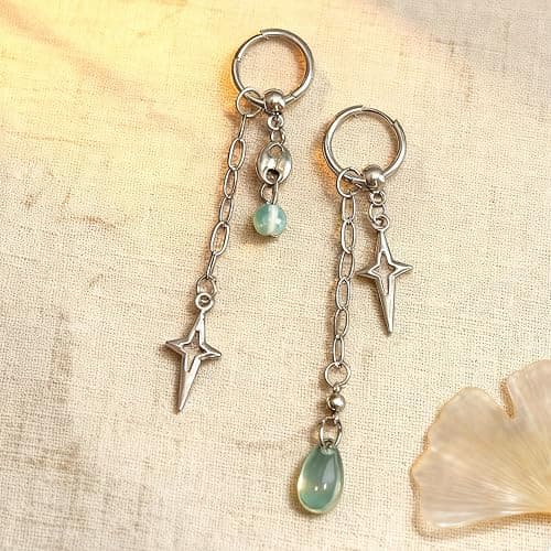 1 Paar Tropfen Spike Ohrringe, Gothic Star Hoop Ohrringe, Punk Grunge Schmuck Accessoires, Unregelmäßige Tropfen Ohrstecker, Y2k Schmuck Geschenke für Frauen thumbnail 2