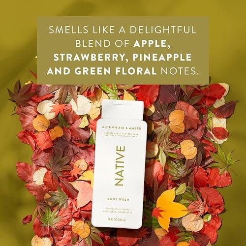 Native Body Wash with Naturally Derived Ingredients – Autumn Air & Amber – Sulfate & Paraben Free – For Women & Men – Skin‑Loving Cleanser – 18 oz (2‑Pack) thumbnail 4