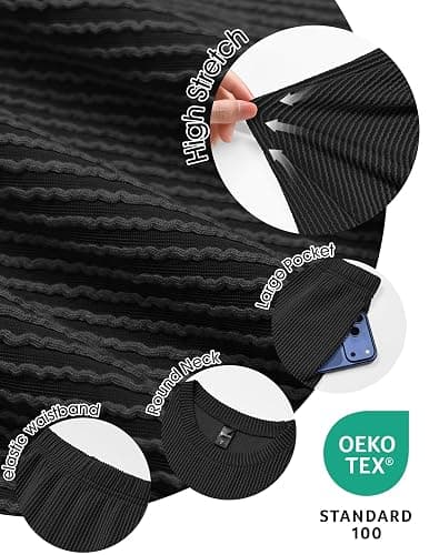 RUBZOOF 2 Piece Sets for Women Summer Outfits Lounge Sets | Ribbed Textured Knit Two Piece Short Sets, Short Sleeve Crewneck Matching Sets, Casual Fashion Vacation Travel Outfits thumbnail 4