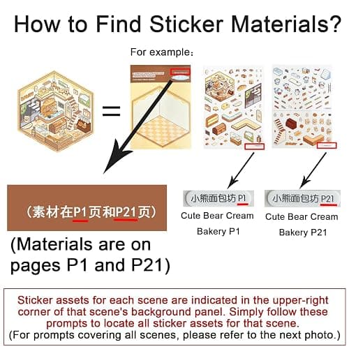 20 Sets DIY 3D Sticker Scene Collection Book for Kids Adults Cute Make Your Own Shop House Stickers for Gifts Stickers Therapy for Adult Relief Stress Pass The Time Play Park Hamburg Castle Library thumbnail 6