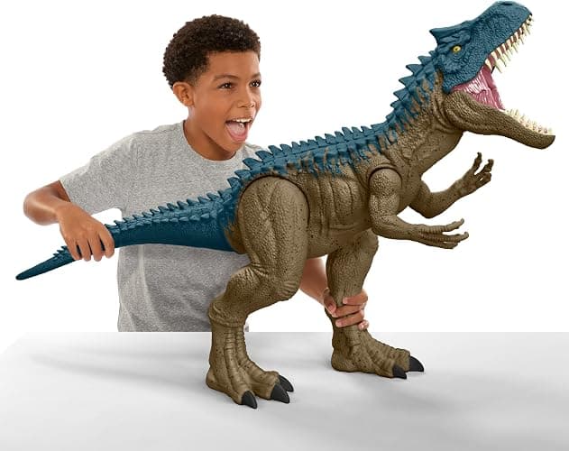 Mattel Jurassic World Super Colossal Allosaurus Action Figure, Extra Large Dinosaur Can Swallow 20 Mini Figures, 38-inch Long XL Action Play Toy thumbnail 4