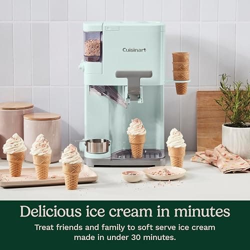 Cuisinart Soft Serve Ice Cream Machine- Mix It In Ice Cream Maker for Frozen Yogurt, Sorbet, Gelato, Drinks 1.5 Quart, Mint Green, ICE-48 thumbnail 4