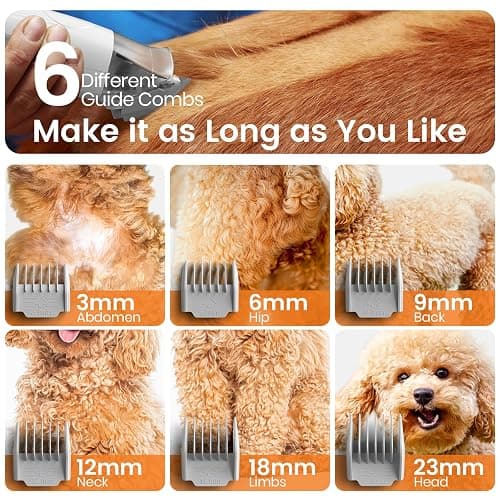 oneisall Dog Grooming Vacuum, Pet Grooming Vacuum with Clipper Nail Grinder, 1.5L Dust Cup Dog deshedding Vacuum Brush with 7 Pet Grooming Tools for Shedding Pet Hair, Home Cleaning(Blue) thumbnail 6