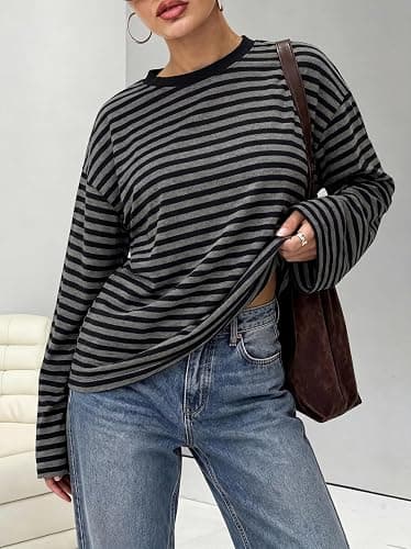 Sampeel Womens Long Sleeve Tops Oversized T Shirts 2026 Y2K Fall Fashion Clothes thumbnail 3