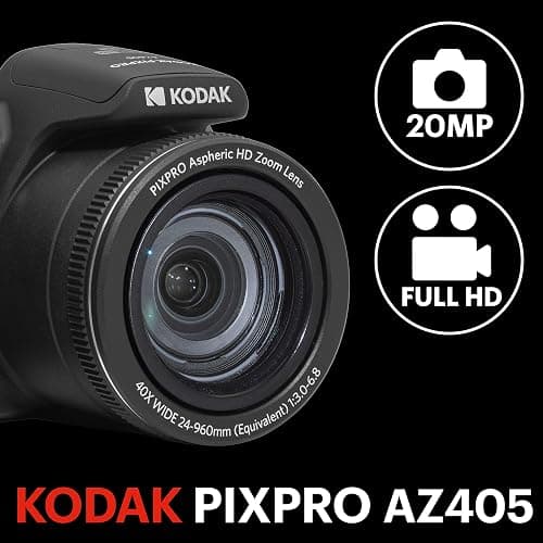 KODAK PIXPRO AZ405-BK 20MP Digital Camera 40X Optical Zoom 24mm Wide Angle Lens Optical Image Stabilization 1080P Full HD Video 3" LCD Vlogging Camera (Black) thumbnail 2