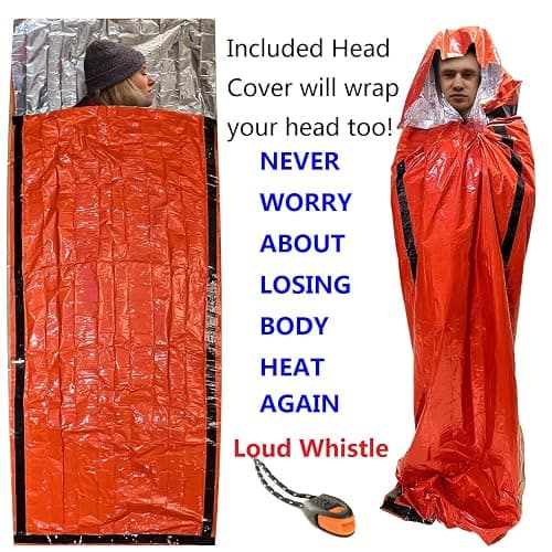 Emergency Sleeping Bags 2 Pack | Portable Emergency Blanket Survival Gear thumbnail 4
