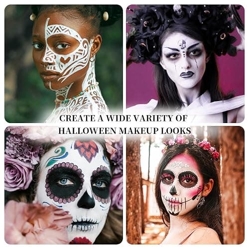 YBUETE White Face Body Painting Stick, Professional Full-coverage Cream White Face Paint for Halloween SFX Skeleton Ghost Zombie Clown Goth Cosplay Makeup, Washable Body Stick for Adult Costume Party thumbnail 3