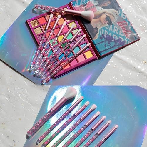 Barbie 35-Well Shadow Palette, Shimmery and Opaque Colors, Pigmented Blendable, 8 Application Brushes Ages 8+, Perfect for Parties, Sleepovers & Makeovers, By Townley Girl thumbnail 5