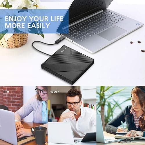 Amicool External DVD Drive USB 3.0 USB C CD Burner +/-RW Optical Drive, Slim Portable DVD Player CD ROM Rewriter Writer Duplicator for Laptop Desktop PC Windows 11/10/8/7 MacBook Mac Linux OS Apple thumbnail 7