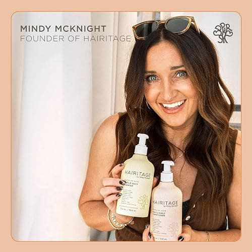 Hairitage Gentle Daily Moisture Shampoo and Conditioner Set - Split End + Bond Strengthening for Dry, Damaged Hair with Jojoba Oil - Anti-Frizz and Color Safe - Cherry + Amber Scent (21oz. 2-pack) thumbnail 11