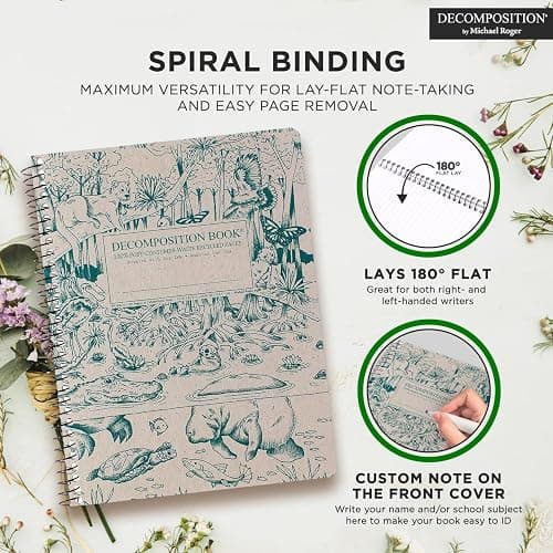 Decomposition Everglades College Ruled Spiral Notebook - 9.75 x 7.5 Journal with 160 Lined Pages - 100% Recycled Paper - Notebooks for School Supplies, Home & Office - Made in USA thumbnail 6