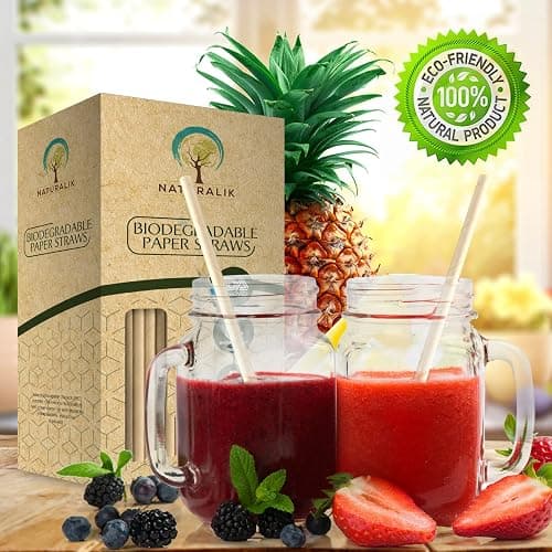 Naturalik 300/1000-Pack Extra Durable Brown Paper Straws Biodegradable- Premium Toxin Free Paper Straws Bulk- Drinking Straws for Juices, Restaurants and Party supplies, 7.7" (Brown, 300ct) thumbnail 3