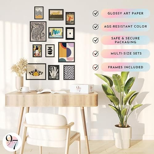 97 Decor Vintage Eclectic Wall Art Collage - Abstract Modern Art Prints For Wall Decor, Cool Funky Pictures Maximalist Paintings Retro Bauhaus Posters Set For Dorm Bedroom Home Decorations (Unframed) thumbnail 5