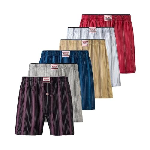 Mody Men's Boxer Briefs Underwear Pack of 6, Men's Boxer Shorts, Soft Boxers for Men, Men's Underwear Boxer Briefs - Image 1