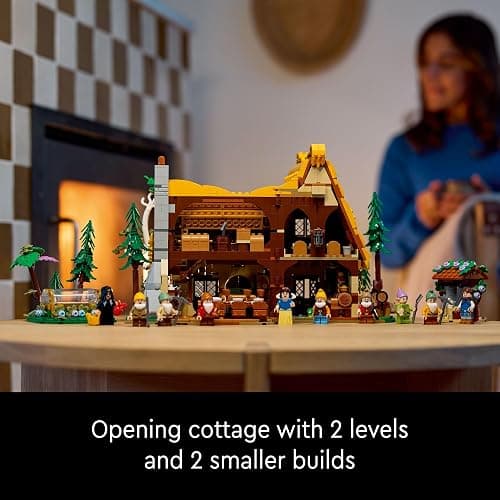 LEGO Disney Snow White and The Seven Dwarfs’ Cottage Building Kit for Adults, Build and Display Disney Princess Set with 10 Minifigures Including Snow White, Gift for Fans of The Classic Movie, 43242 thumbnail 3