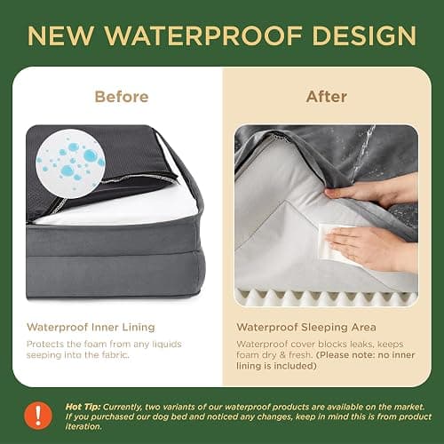 Bedsure Orthopedic Dog Beds Large Sized Dog - Washable Large Dog Cat Bed Waterproof, Comfort Dogs Couch Sofa with Washable Removable Cover, Pet Bed with Nonskid Bottom, Grey, 35" thumbnail 4