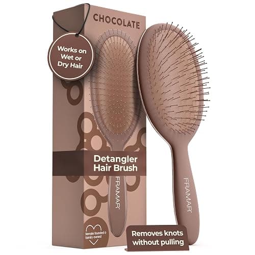FRAMAR Chocolate Detangling Hair Brush - Image 1