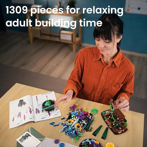 JOJO&Peach Floral Owl Toy Building Set for Adults Women, Gifts for Girl 10+ | Decor for Home or Office, Birthday Gift for Mom Wife Girlfriend or Teens, Buildable Flower Animal Collectible Model, 1309 PCS thumbnail 6