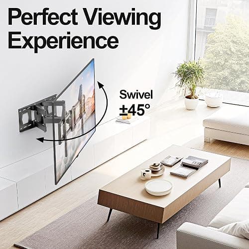 Full Motion Mount, USX MOUNT UL Listed TV Wall Mount for Most 42-84 inch TVs, Holds up to 120lbs, Max VESA 600x400mm, Swivel TV Bracket with Dual Articulating Arms Tilt Rotation Fits 16" Wood Stud thumbnail 2